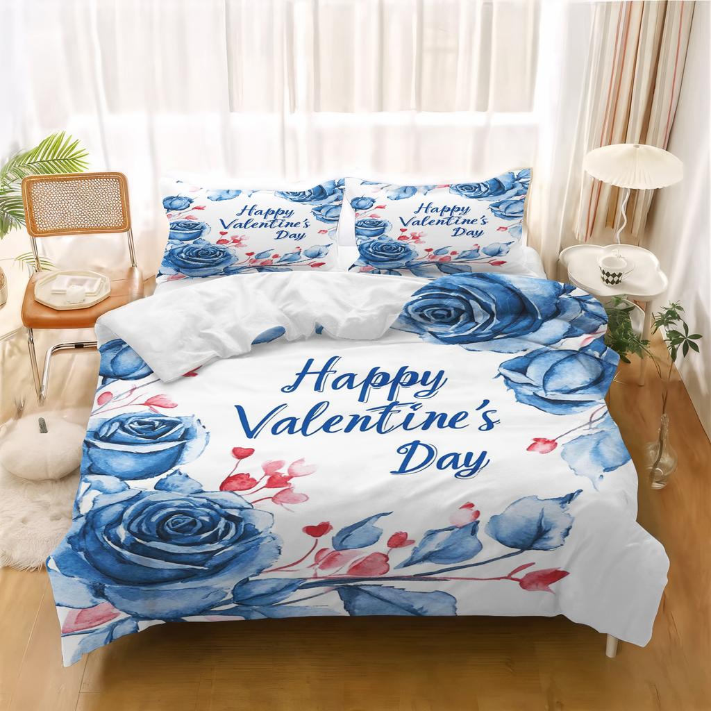 Rose FLower Cartoon Duvet Cover Home Printed Pillowcase Set Adult Bedroom Children Comforter Bedding