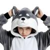 Piżama Onesie Kigurumi Kostium Przebranie Szary Husky Dzieci 95 - 105Cm