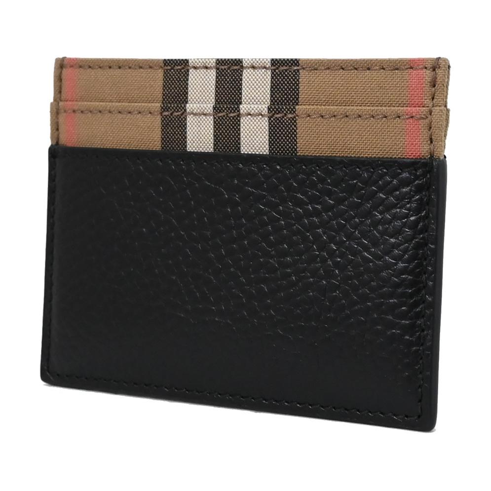 Burberry Classic Print Logo Leather Wallet Unisex And Couple Style Black