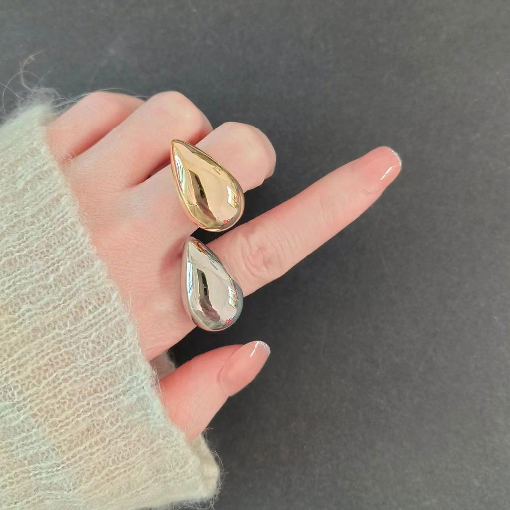 Fashion Personalized Index Finger Ring Niche Design Geometric Twist Open Ring Temperament Retro Couple Ring for Girlfriend Simple Geometric Ring