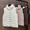 Light down jacket, vest, women's short hooded white duck down, small man wearing fashionable foreign vest, vest, vest winter