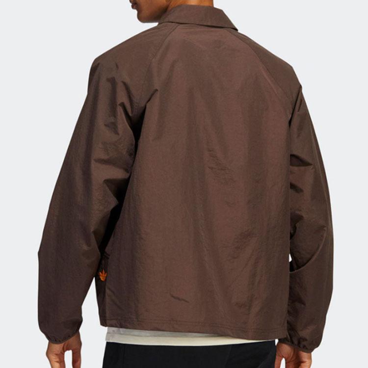 Adidas Originals Logo Work Jacket Unisex Double Zipper Long Sleeve Casual Outerwear Brown HA1282