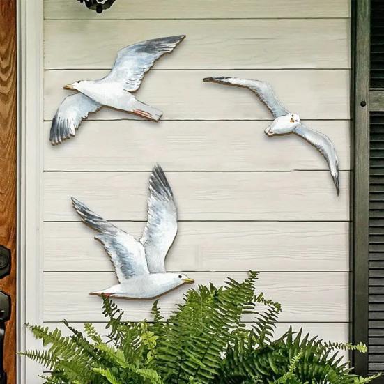 2D Wooden Wall Art Rustic Sunflower/Seagull/Turtle/Peace Bird Wall Decor Farmhouse Wooden Hanging Sign for Kitchen Porch Home Decor