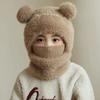 Children's Wool Knitted Hat for Girls and Boys Autumn and Winter Scarf Integrated Hooded Baby Windproof Ear Protection Warm Pullover Hat