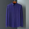 Autumn Stripe Shirts For Men Long Sleeve Luxury Casual Formal Plaid Print Business Social Soft Slim Fit Office Elegant Clothes