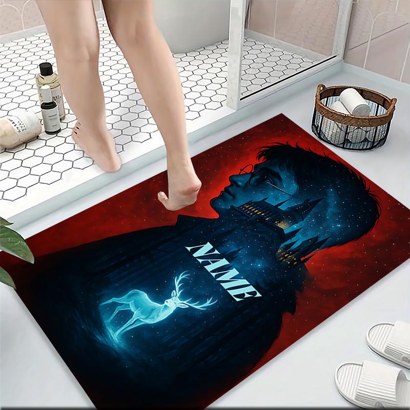 Custom Name Green Serpent Magic Carpet Rug Customizable Soft Washable Anti-Slip Home Living Room Sofa Mats Personalized Rug. 090939