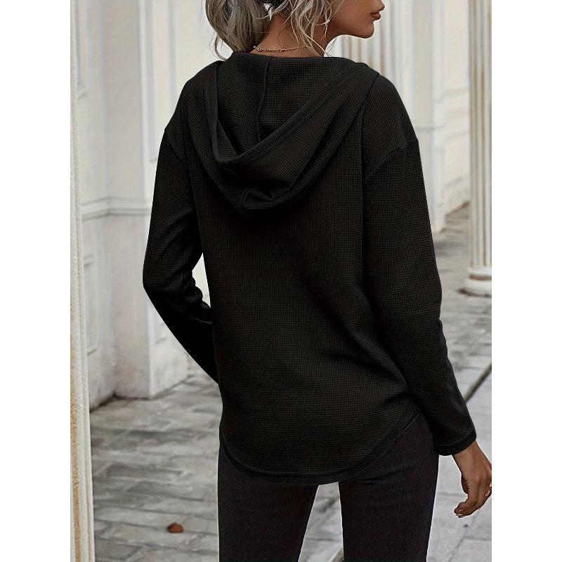 YYFS Felpe con cappuccio e felpe con cappuccio a maniche lunghe con stampa tinta unita casual alla moda da donna