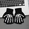 Boys' Halloween decorative warm gloves Fall and Winter split fingers open-fingered knit gloves Fashion skull hand pattern gloves