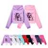 5593 Kids Girls Cartoon Lily Lovebraids Printed Colorful Long Sleeves Hoodies