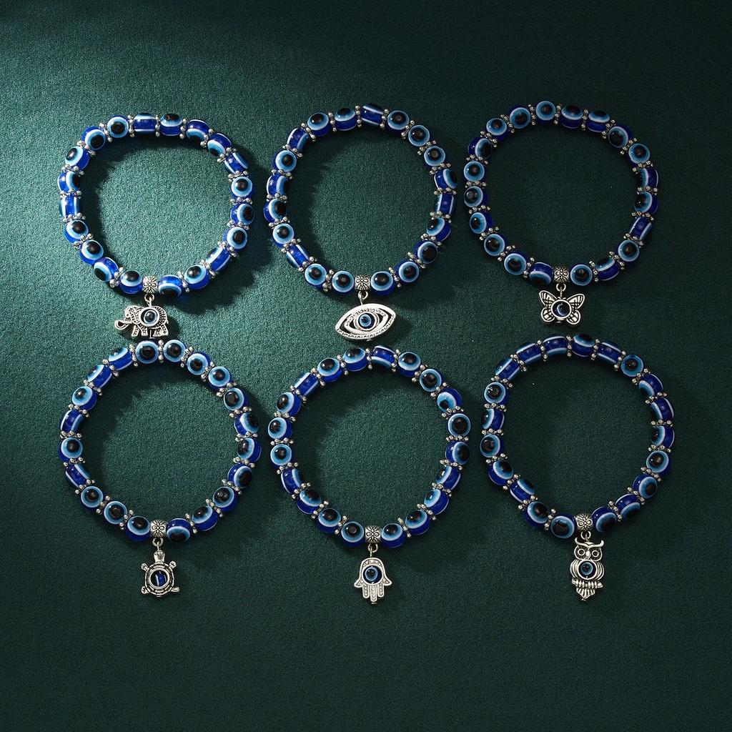 Vintage Blue Eyes Demon Eye Halskjede Armbånd for kvinner Sølv Armbånd Tilbehør Smykker Gaver