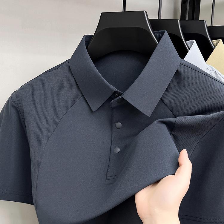 

Men s Summer Polo Shirt - Short Sleeve, Business Casual, Breathable, Lapel Sports Base Layer. 4XL (Recommended: 180-200 kg) темно-сірий