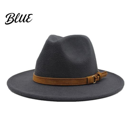 Chapeau Décontracté pour un Usage Quotidien Chapeau Fedora en Feutre de Laine Panama Unisexe avec Bande en Simili Cuir Headgear Laineux Durable Trilby à Large Bord Vintage pour Femmes