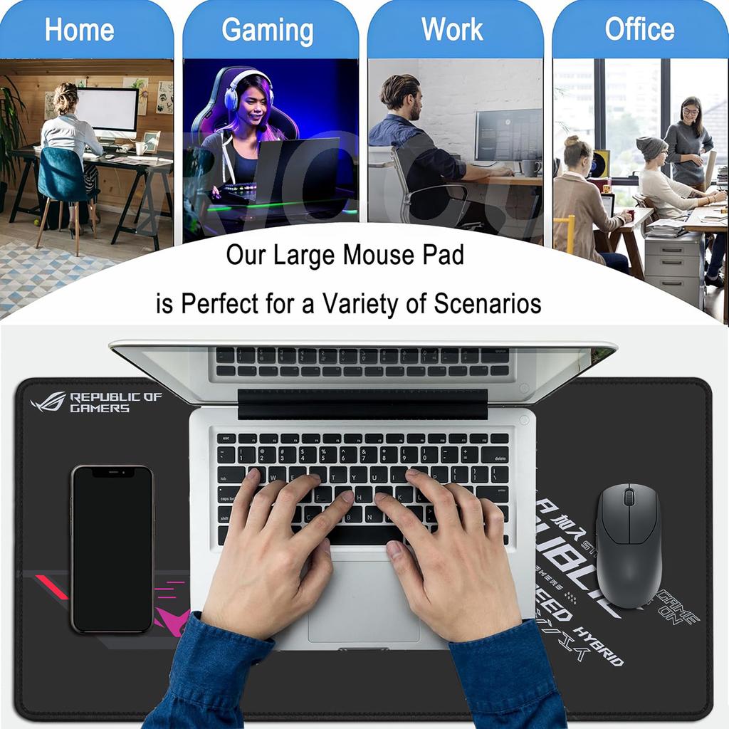ASUS Xxl Mouse Mat Republic of Gamers ROG Large Gaming Mouse Pad Carpet Rubber Non-Slip Computer Desk Mat Keyboard Pad Playpad