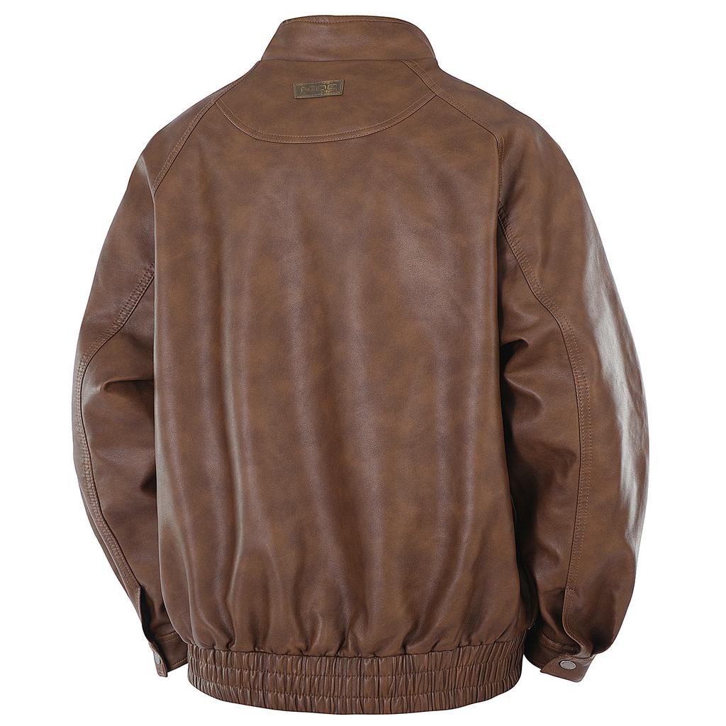 Herbst Amerikanische Arbeitsjacke Retro Kurze Lederjacke High Street Herrenjacke im alten Design