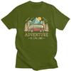 Male Happy Camping Mountains Adventure Is Calling T Shirts Short Sleeves Cotton Tshirts Anniversary Birthday Gift Casual Tees