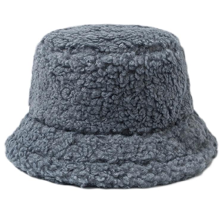Fashion Lamb Wool Solid Color Soft Plush Hat Vintage Fisherman Cap Outdoor Trend