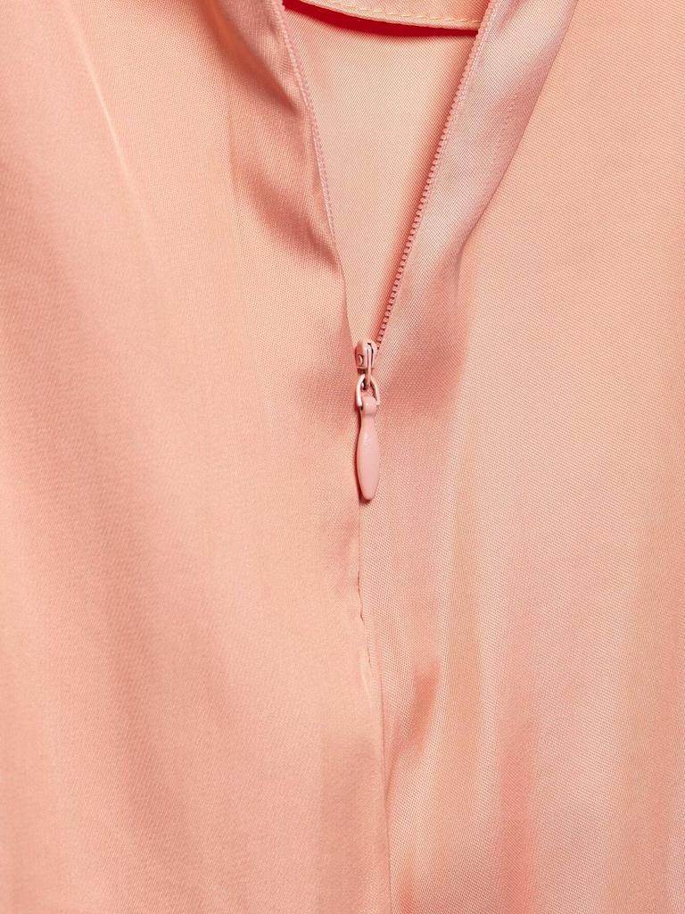 2025 Summer Gold-Trimmed Pink Silk Midi Skirt Set
