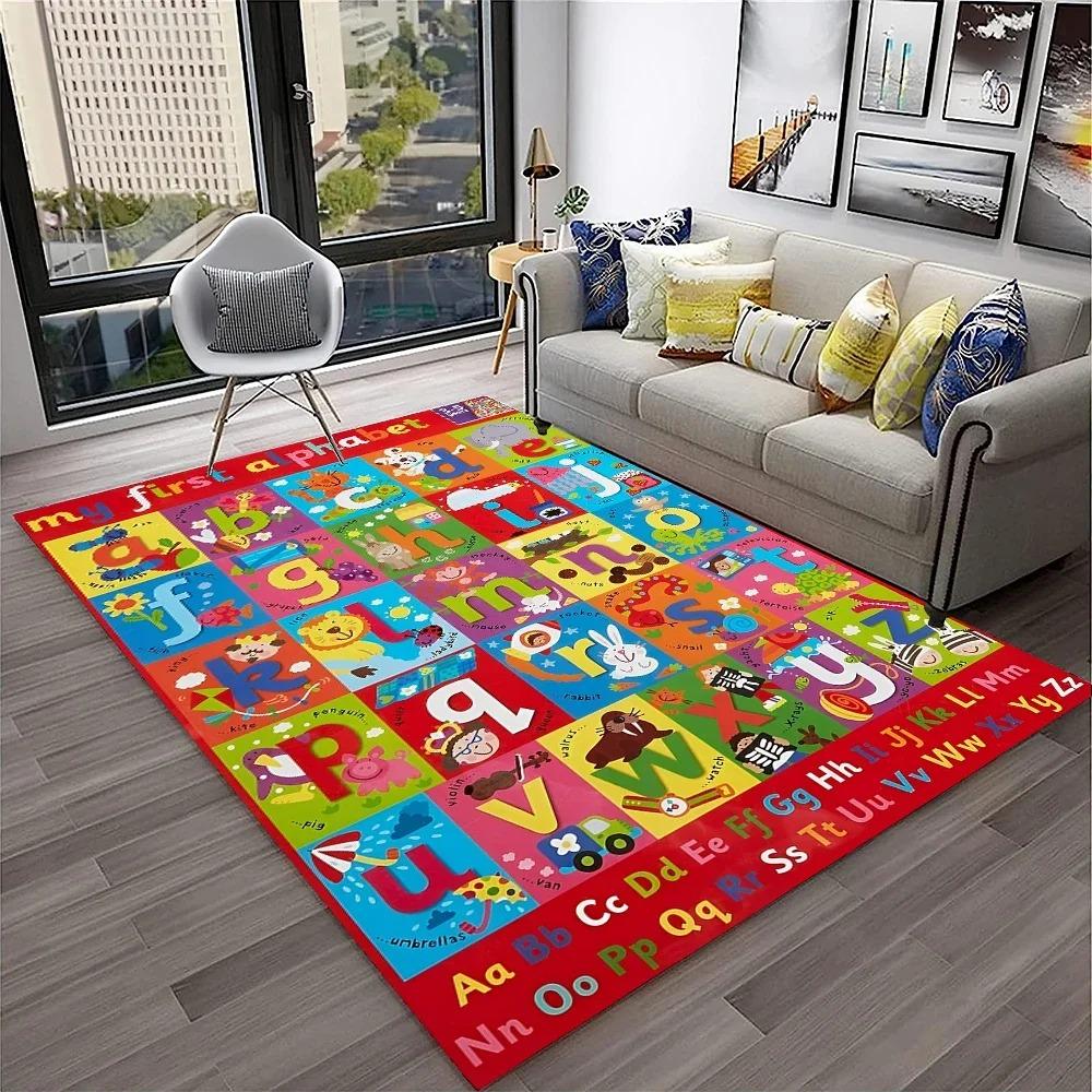 Alphabet ABC Carpet Early Education Cartoon Children Crawling Rugs Non-slip Bedroom Living Room Sofa Home Decoration Floor Mat