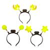 Luminous Headband Flashing Glow Hairhoop Light Up Hairband Star 3 Modes Cosplay Glowing Prop for Weddings Parties Holidays Dance Adults Kids