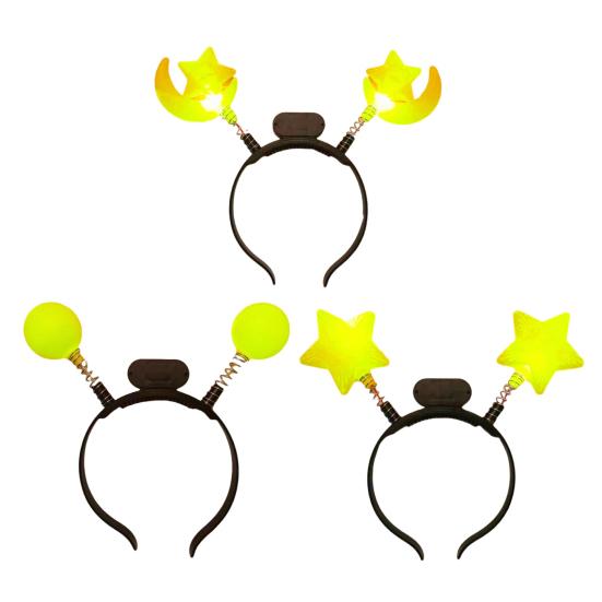 Luminous Headband Flashing Glow Hairhoop Light Up Hairband Star 3 Modes Cosplay Glowing Prop for Weddings Parties Holidays Dance Adults Kids