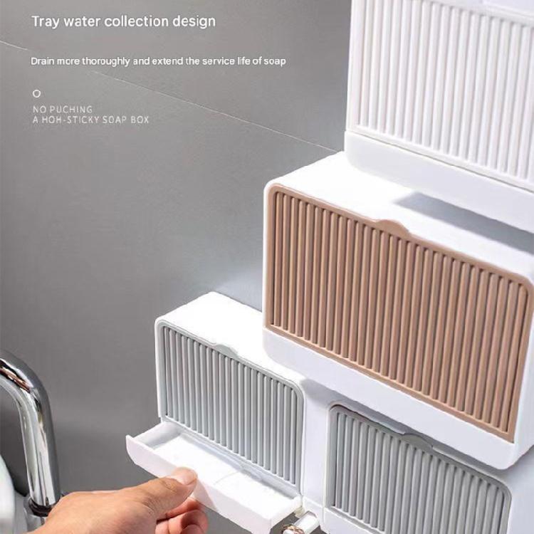 Adhesive Soap Box Holder for Kitchen And Shower Easy Cleaning For Bathroom and Kitchen Accessories