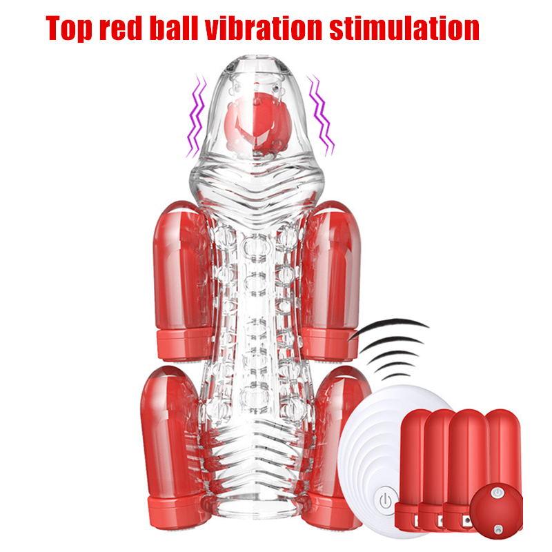 Bezdrátové dálkové ovládání Glans Vibrator Penis Ring Ring Sleeve Enlargement For Men Opakovaně použitelný kondom