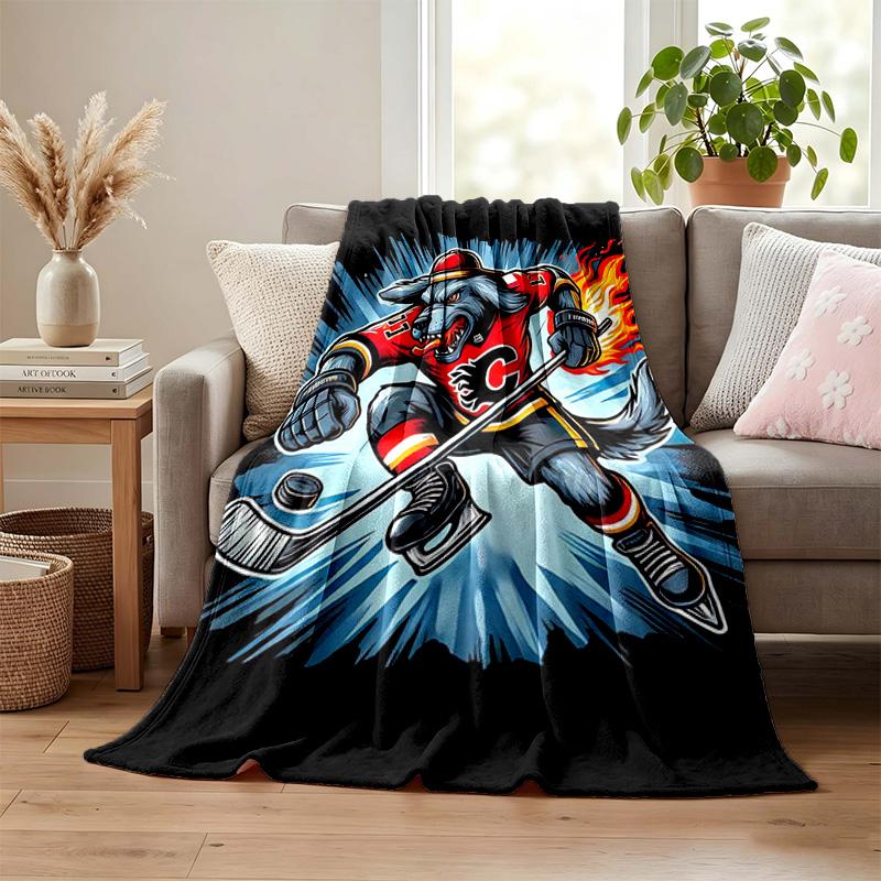 Calgary Flames blanket Flannel Blanket Soft Cozy Plush Throw for Sofa Bed Lightweight Home Decoration
