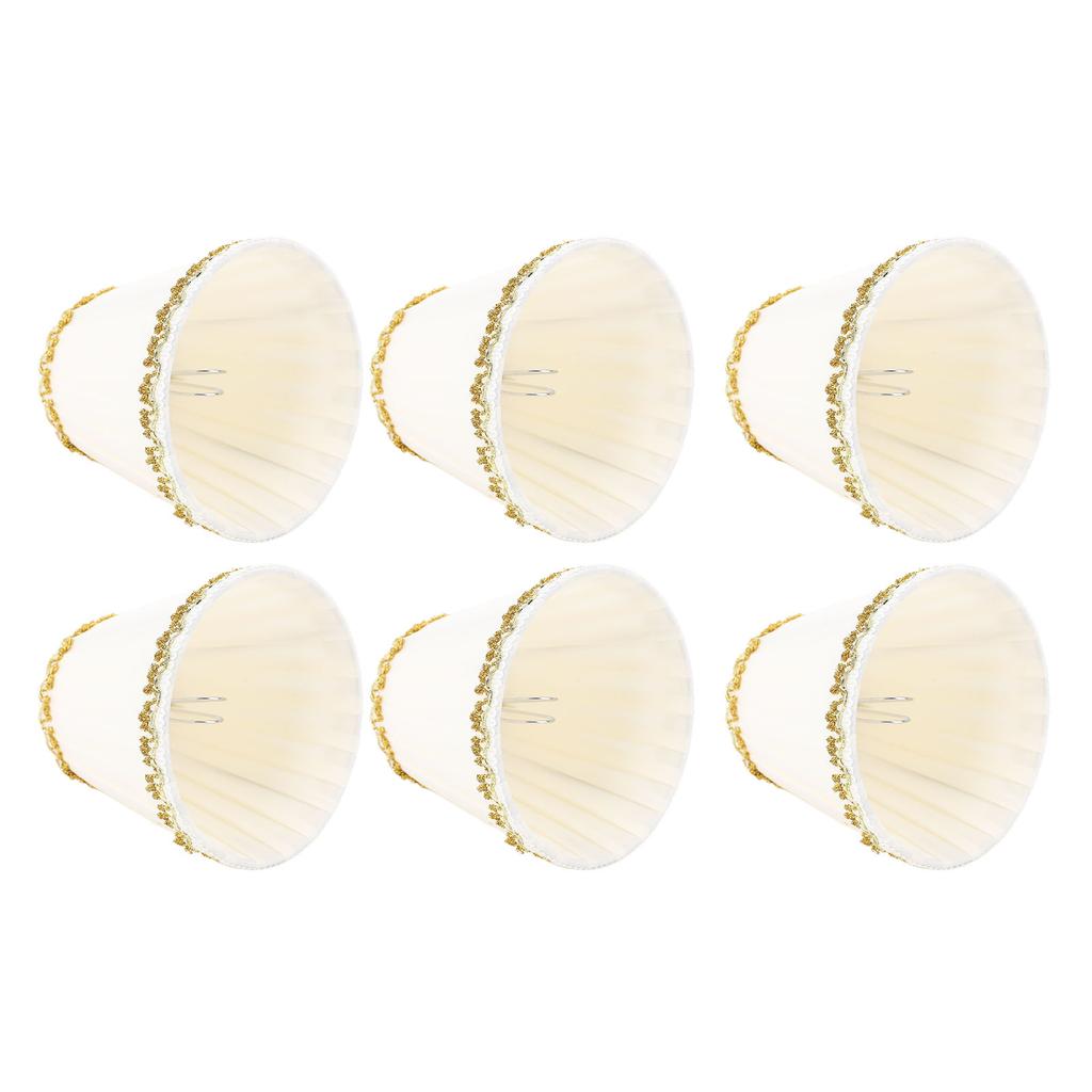 6PCS Fabric Lampshades Cloth Pleated Decorative Lamp Replacement Shade Clip On for Table Wall Lamps