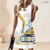 Plus Size Women Round Neck Sleeveless Tank Midi Dress Summer Daily Leisure Gown