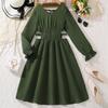 Girl Long Sleeves Dress Children Kid Casual Princess Dresses Clothes