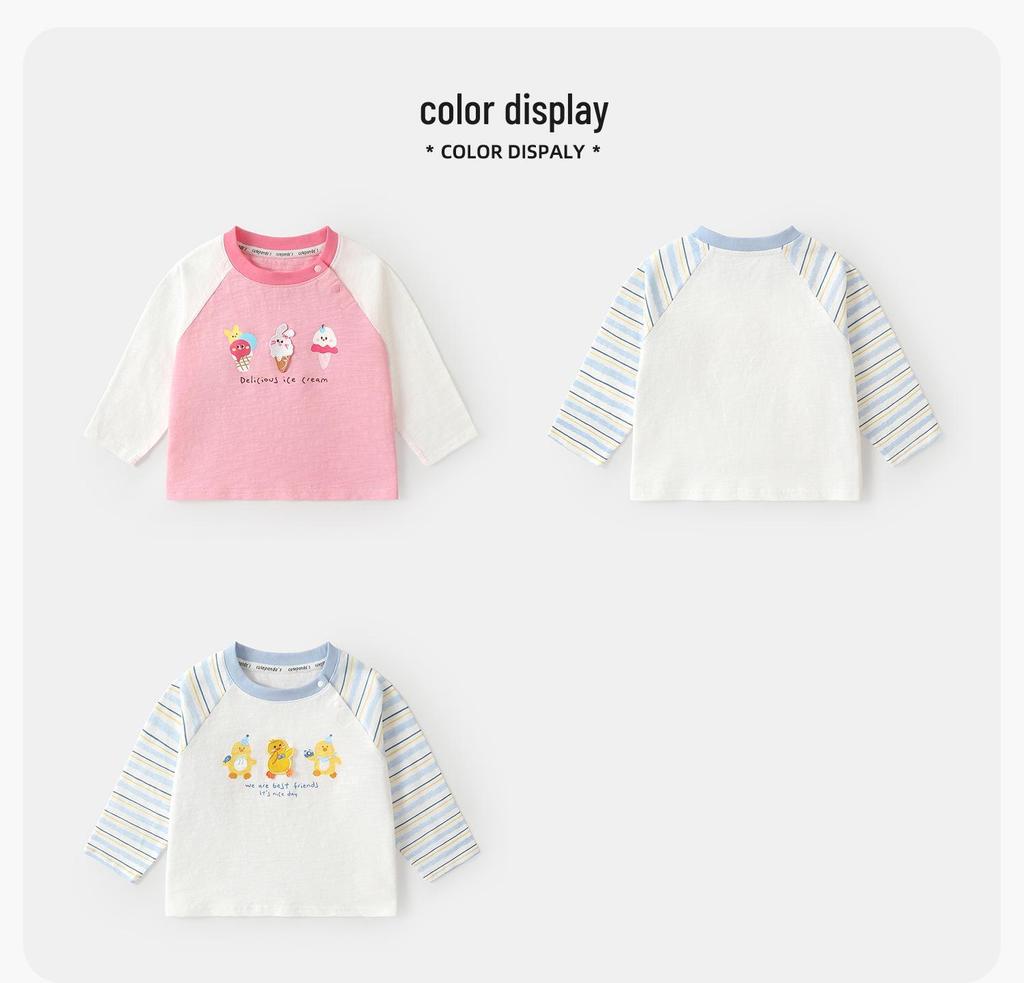 Kaka Panda Kids' Long Sleeve T-shirt – Spring Casual Base Layer for Boys and Girls, Trendy Spring/Autumn Wear