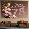 2D Feminine Backdrop for Women's 78th Birthday, Warm & Festive Celebrations