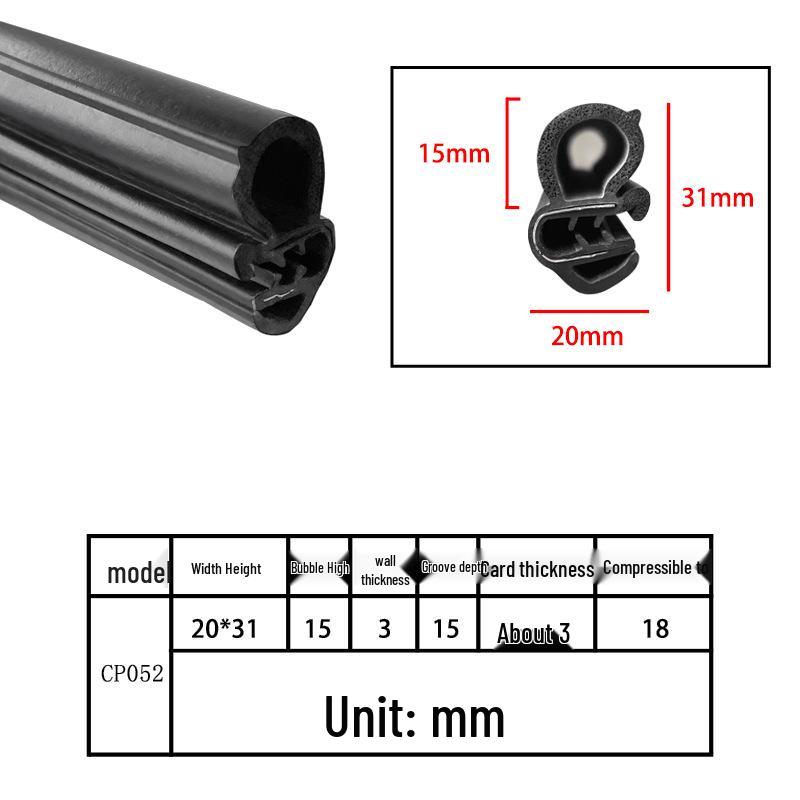 High-Temperature Resistant U-Shaped Rubber Sealing Strip for Dustproofing Electrical Cabinets and Car Doors
