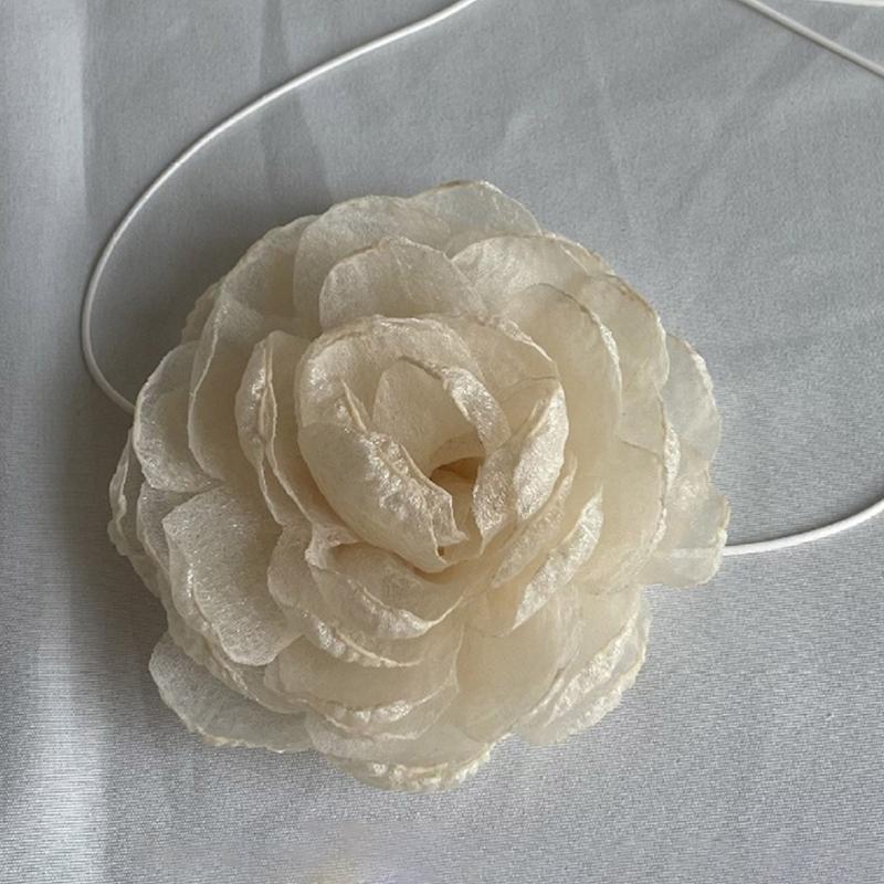 Gothic Elegant Peony Flower Clavicle Chain Necklace Women Bridal Adjustable Choker Marriage Jewelry Y2K Accessories