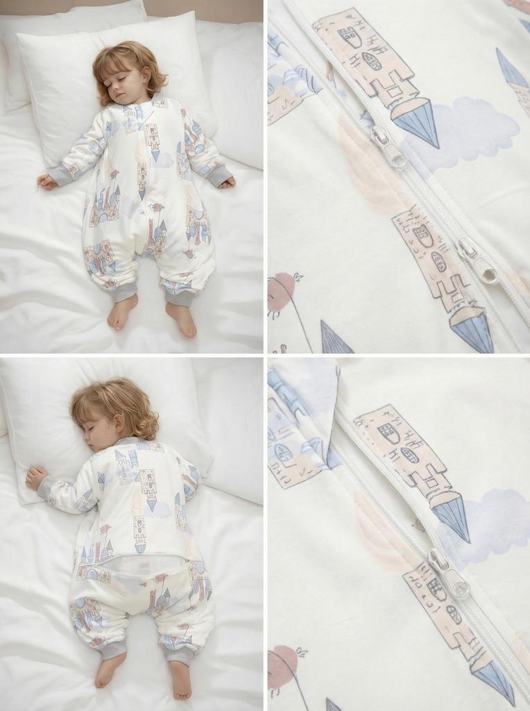 All-Season Toddler & Baby Split-Leg Cotton Sleeping Bag Pajamas