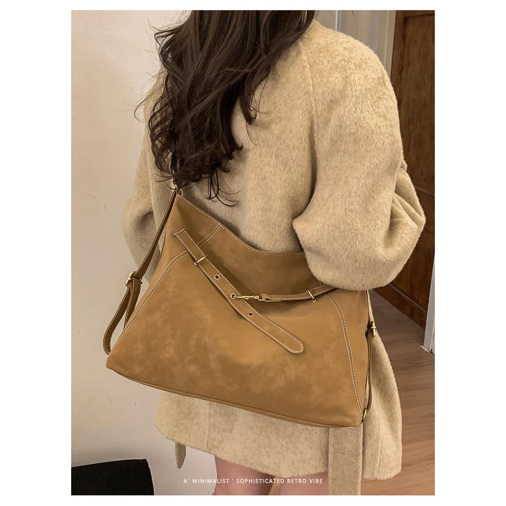 Shoulder Bag Women PU Large Capacity Adjustable Strap Daily Commute