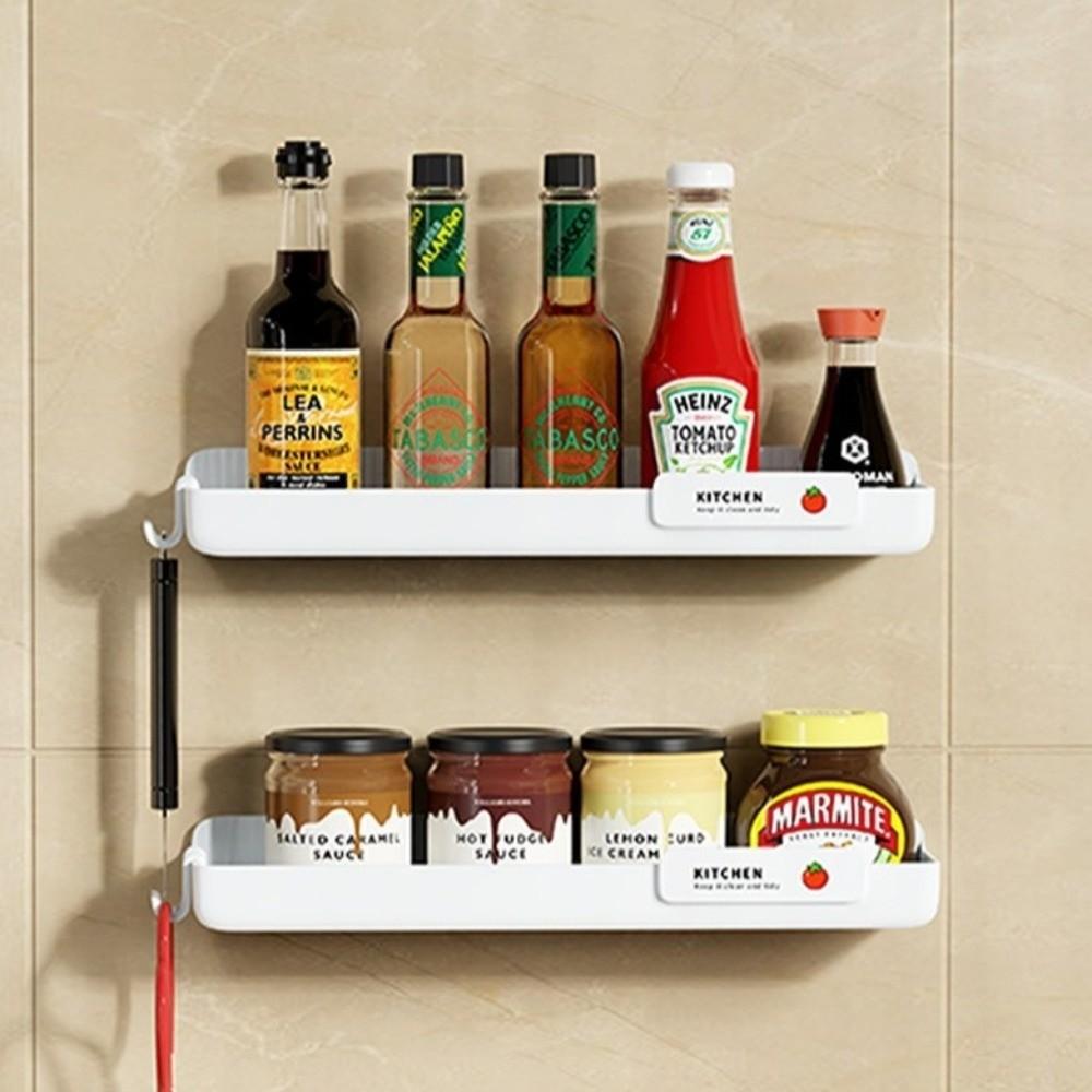 With Hooks Kitchen Storage Shelf Multi-Functional Seasoning Organizer Rack  Home