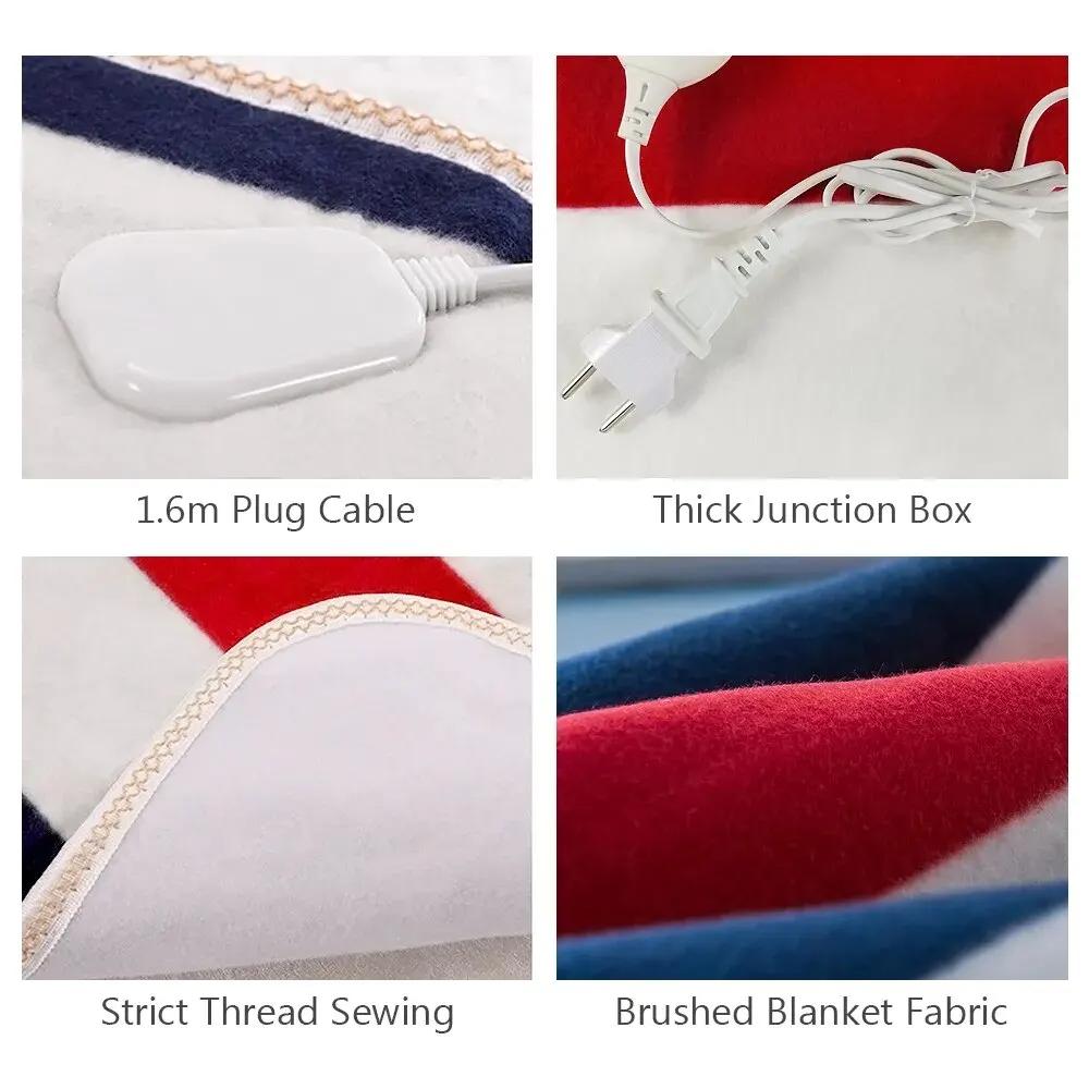 Electric Blanket 220V EU Plug Striped Printing Winter Insulation Heating Electric Blanket Constant Temperature Control
