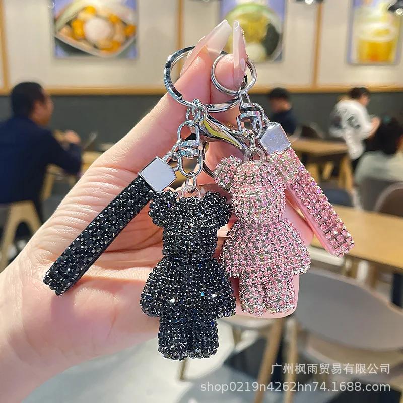 Exquisite Cute Diamond Bear Keychain for Cars and Luggage