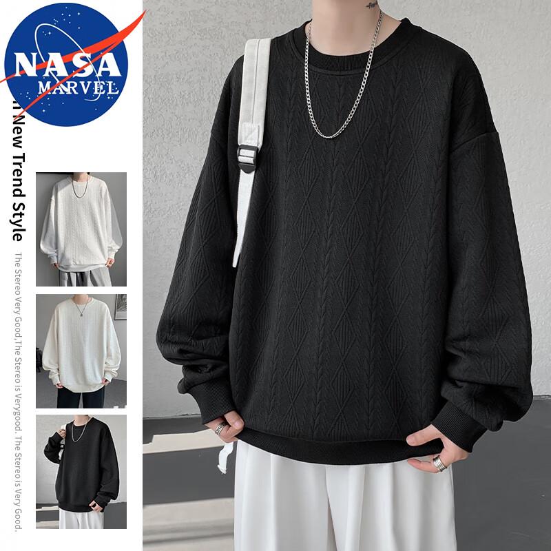 NASA MARVEL Men's Long Sleeve Round Neck T-Shirt Sweatshirt