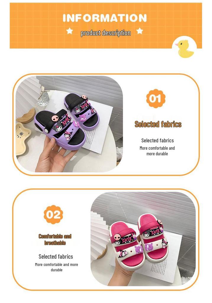Girls' Cartoon Summer Sandals: Non-Slip, Soft Sole, Indoor/Outdoor, Cute Beach Slippers