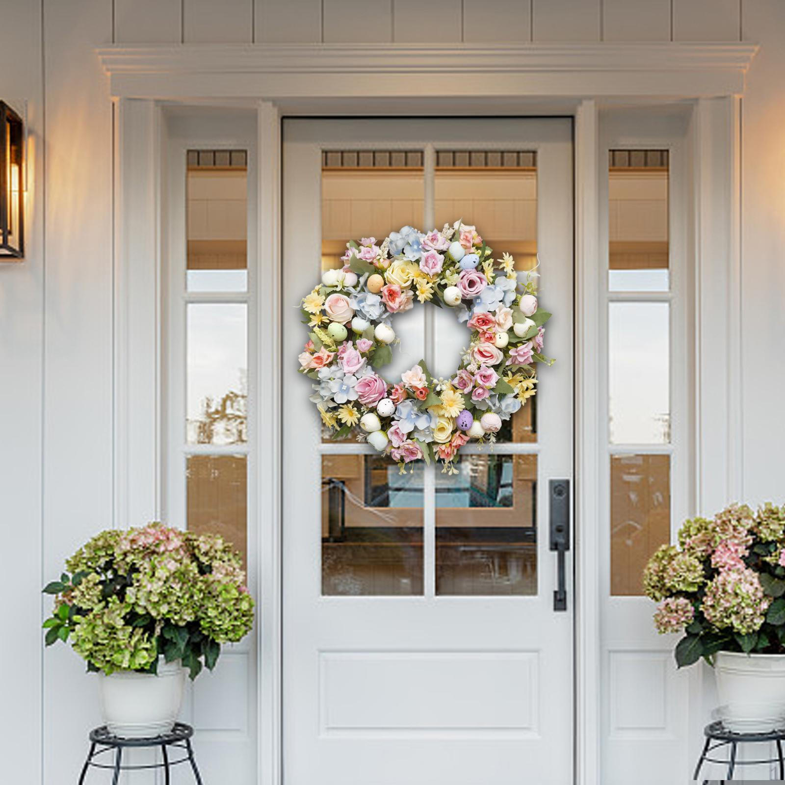 

Artificial Easter Egg Flower Wreath Ornament for Home