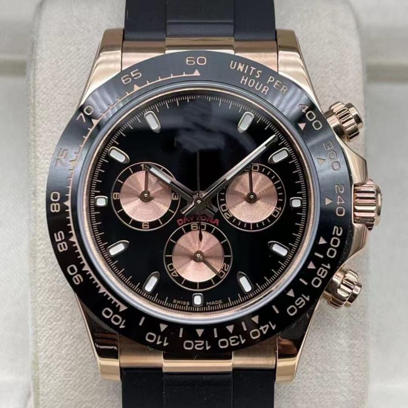 Relógio Mecânico Multifuncional Masculino Laojia Daytona, Design de Três Olhos e Seis Ponteiros