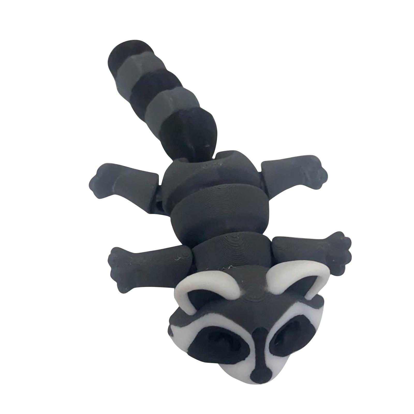 

3D Printed Raccoon, Articulated Model, Flexible Animal Figurine, Cheap 3D Printed Items, Stress Relief, Relief, ADHD Toys, Surprise Gift One Size