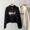 Plus Size European Style High Waist Stand Collar Sweatshirt - Women's 2025 Spring/Autumn Loose Fit Slimming Top.