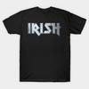 Men Black Print T-shirt Irish No-Cut Transfer Paper Print Cotton Tshirt
