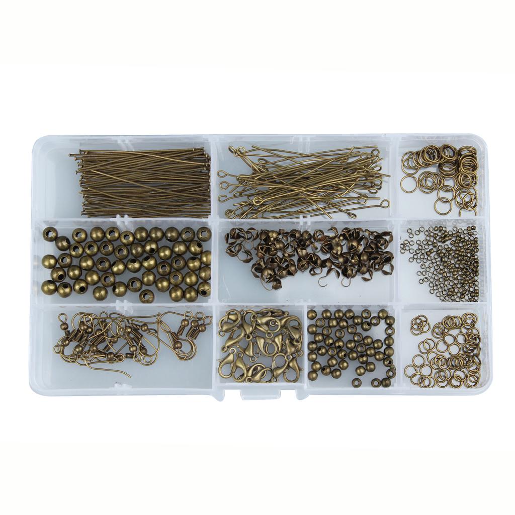 1Box/Set Ear Hooks Open Jump Rings Set Gold Color Lobster Clasps Head Pin Neddles For Jewelry Making DIY Earrings Findings Kit