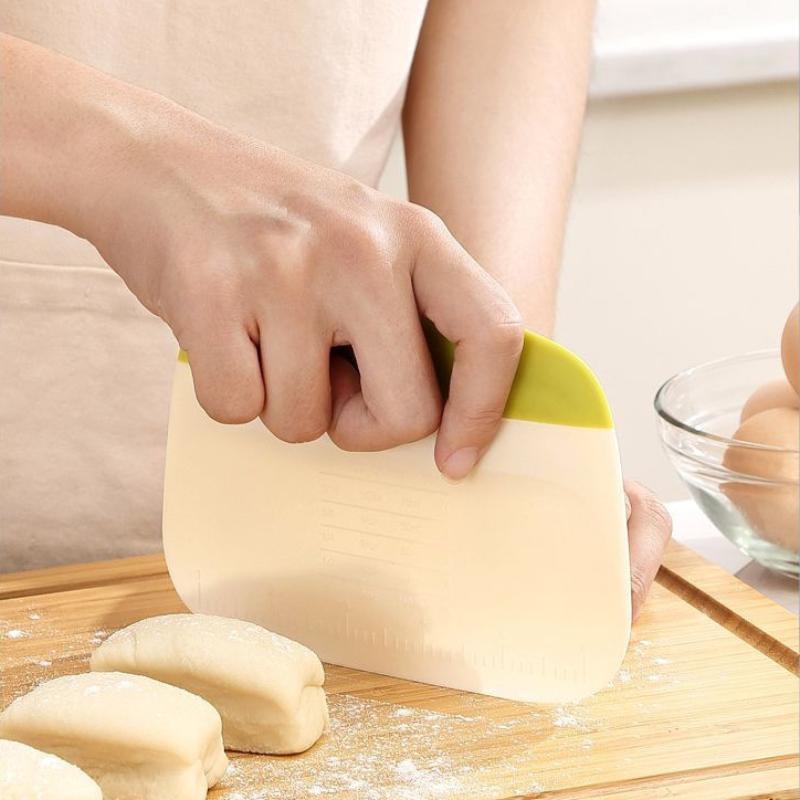 Dough Scraper Bowl Scraper Bread Cream Cake Pizza Cutter Bench Scraper Dough Cutter Diy Baking Kitchen Cooking Tools With Scale