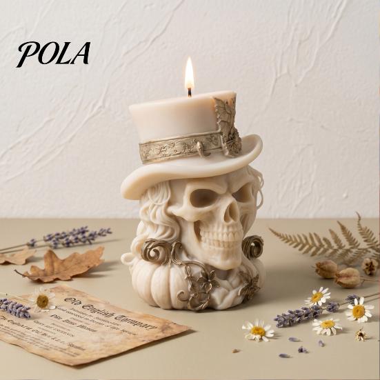 3D Cowboy Skull Silicone Mold, Halloween Skeleton Candle Mold for Epoxy Resin, Candle Making, Soap, Clay, Wax Casting, Halloween Home Decor