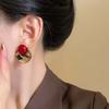 Retro Leopard Print Round Stud Earrings for Women Girls 2026 New Trendy Geometric Circular Earrings Wedding Jewelry Gifts